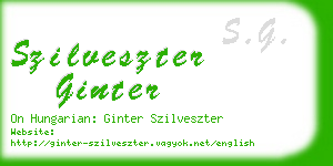 szilveszter ginter business card